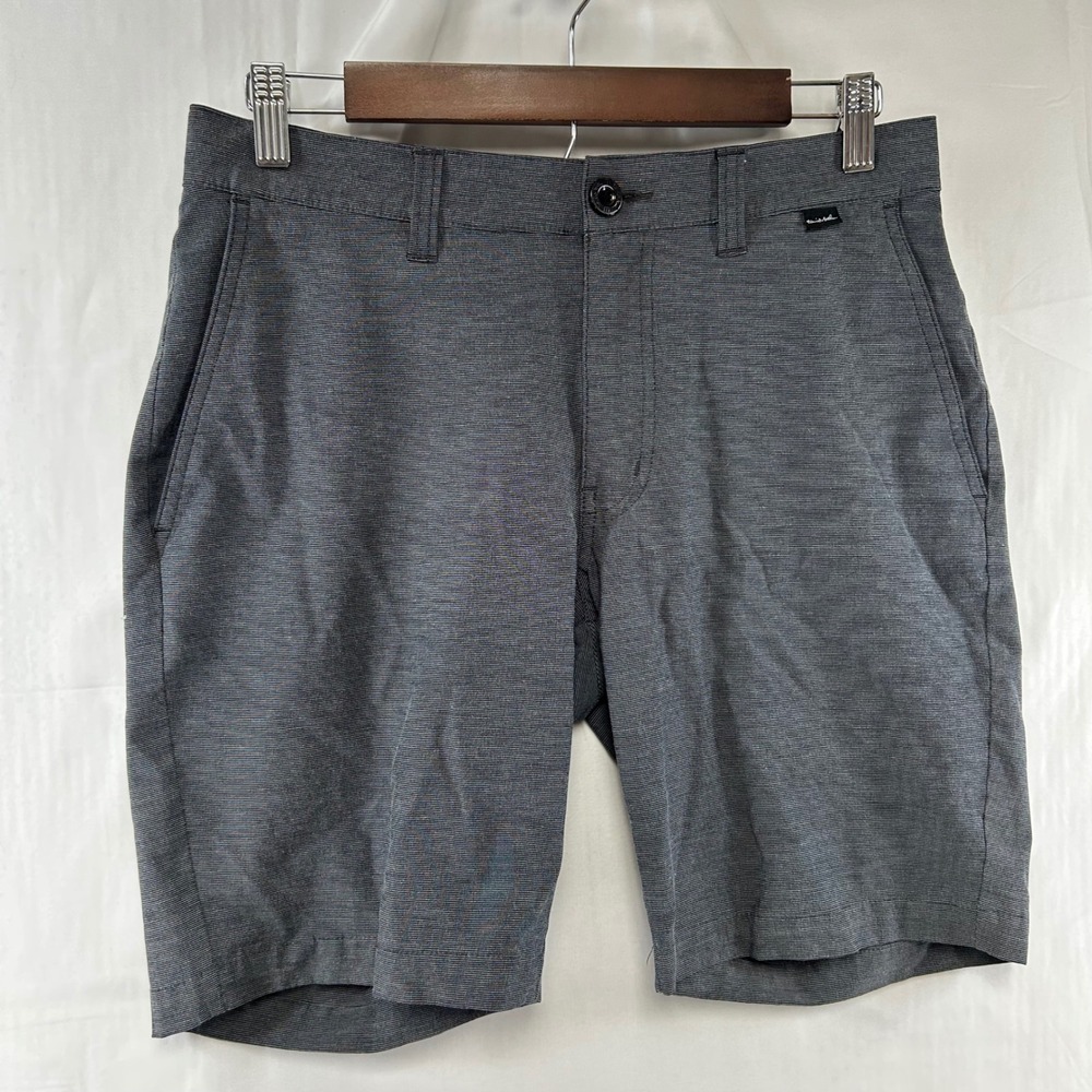 Travis Mathew Hybrid Shorts Mens 30 Grey Micro Stripe Stretch Golf Prowl